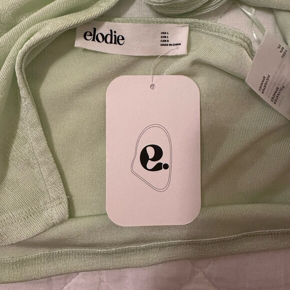 NWT RARE Elodie Lime Halter Tie Crop Top Size L - Picture 8 of 14